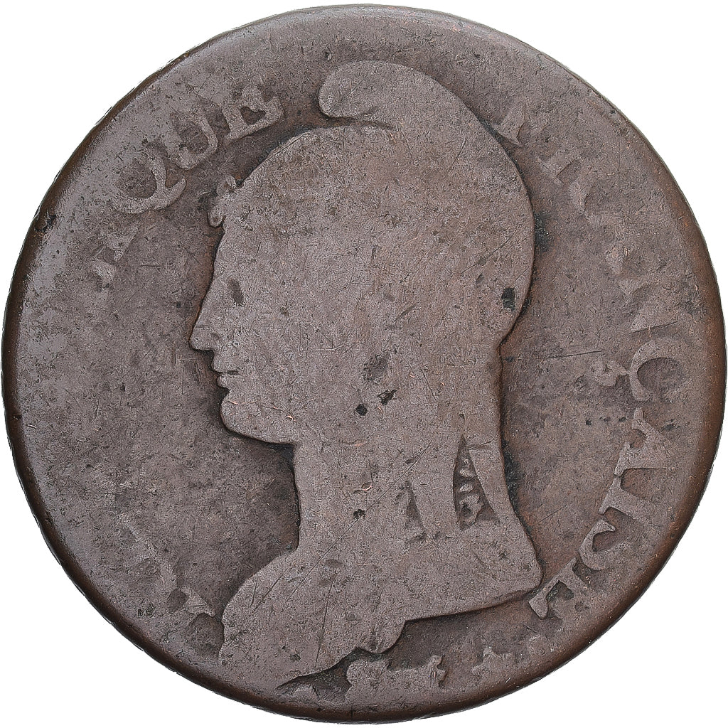Moneda, Francia, Dupré, 5 Centimes, AN 5, Paris, BC+, Cobre, Gadoury:126