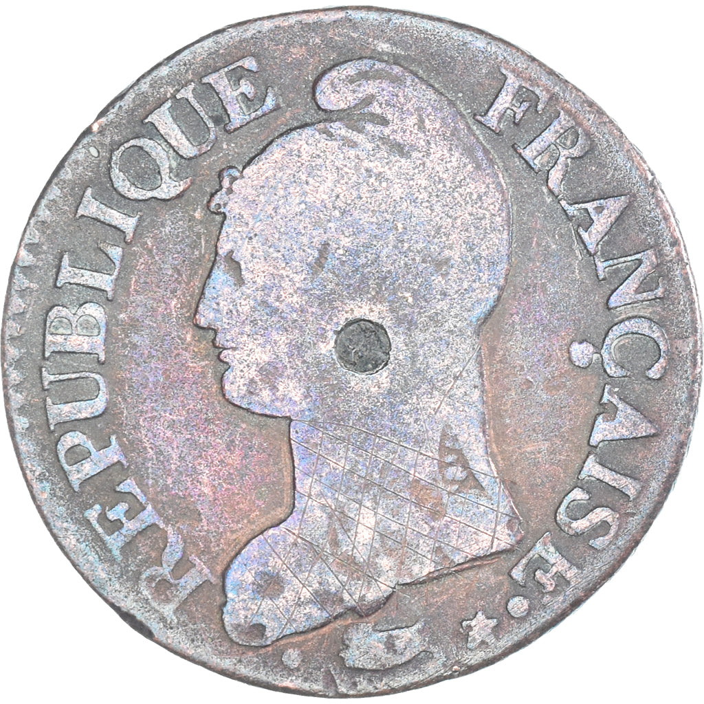 Moeda, França, Dupré, 5 Centimes, AN 5, Paris, VF(20-25), Cobre, Gadoury:126