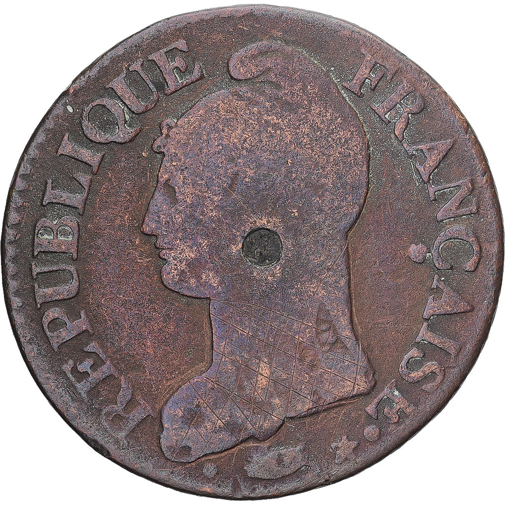 Moneda, Francia, Dupré, 5 Centimes, AN 5, Paris, BC+, Cobre, Gadoury:126