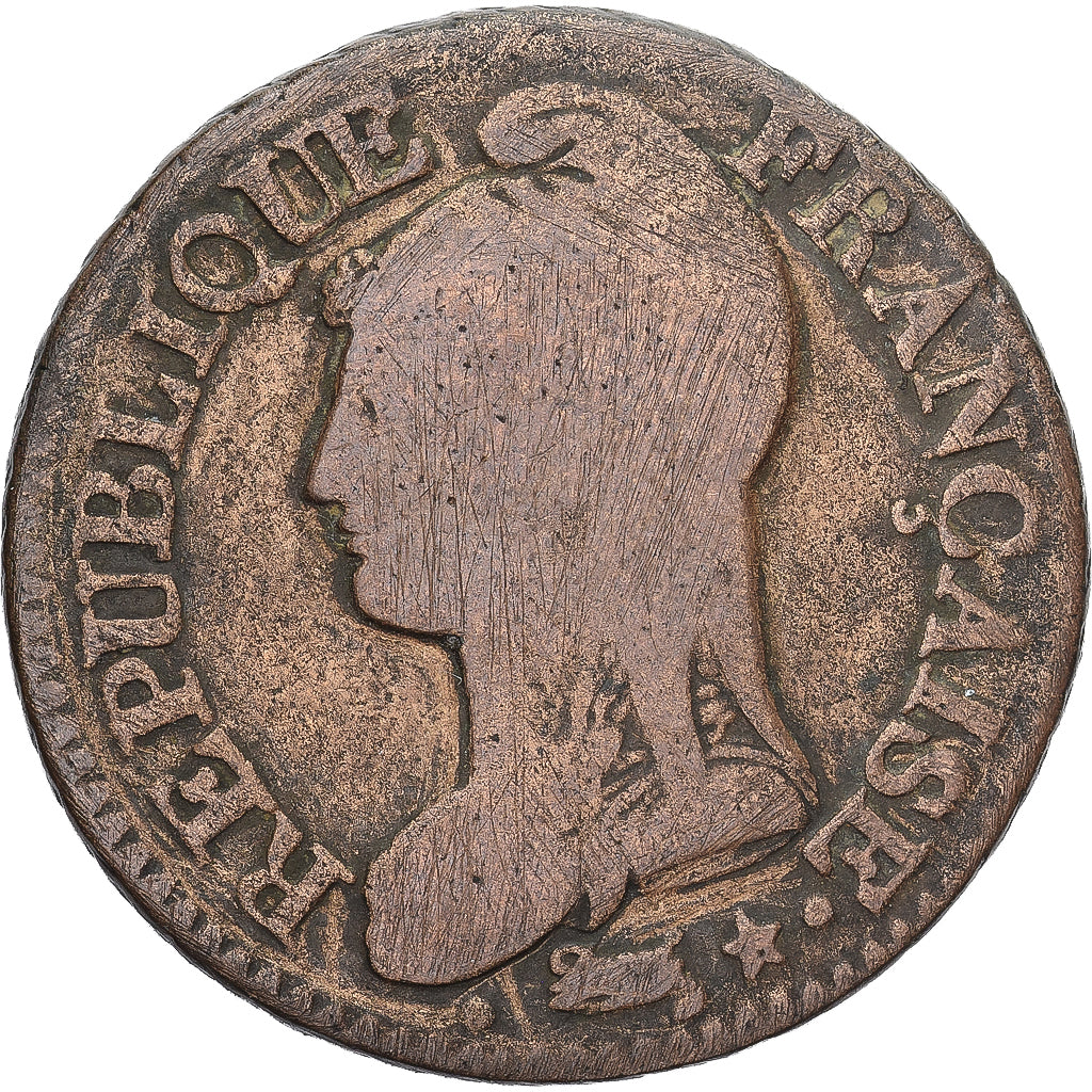 Moneda, Francia, Dupré, 5 Centimes, AN 5, Paris, BC+, Cobre, Gadoury:126