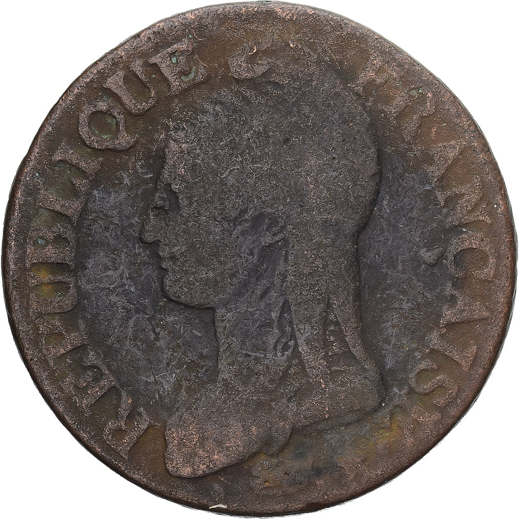 Moneda, Francia, Dupré, 5 Centimes, AN 5, Paris, BC+, Cobre, Gadoury:126