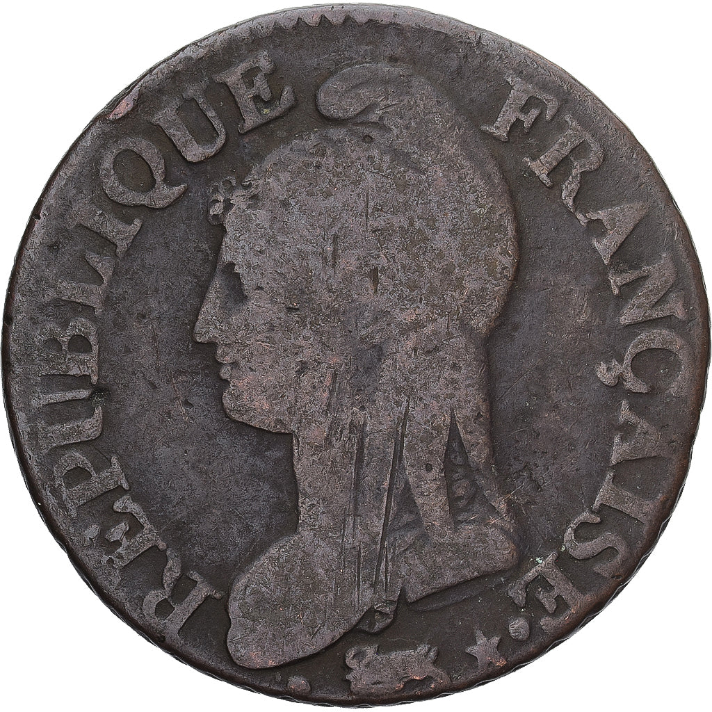 Moneda, Francia, Dupré, 5 Centimes, AN 5, Paris, BC+, Cobre, Gadoury:126