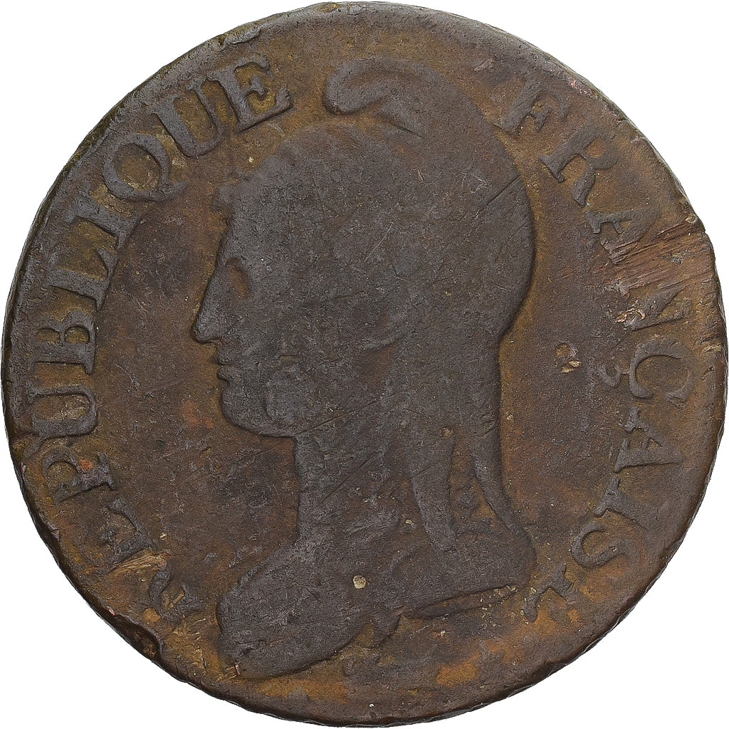 Moneda, Francia, Dupré, 5 Centimes, AN 5, Paris, BC+, Cobre, Gadoury:126