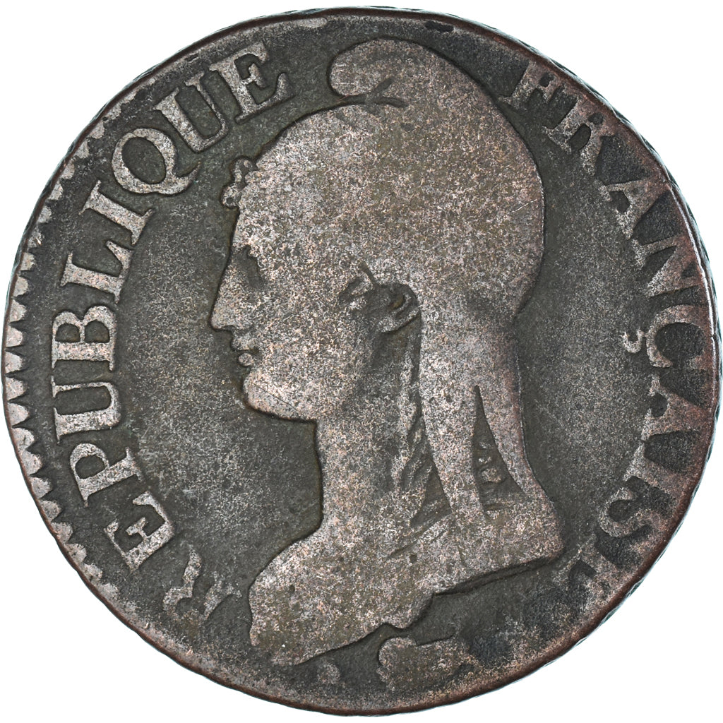 Moeda, França, Dupré, 5 Centimes, AN 5, Paris, VF(30-35), Cobre, Gadoury:126