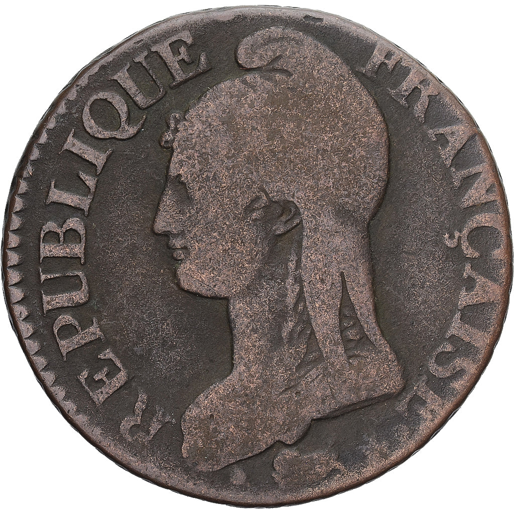 Moneda, Francia, Dupré, 5 Centimes, AN 5, Paris, BC+, Cobre, Gadoury:126