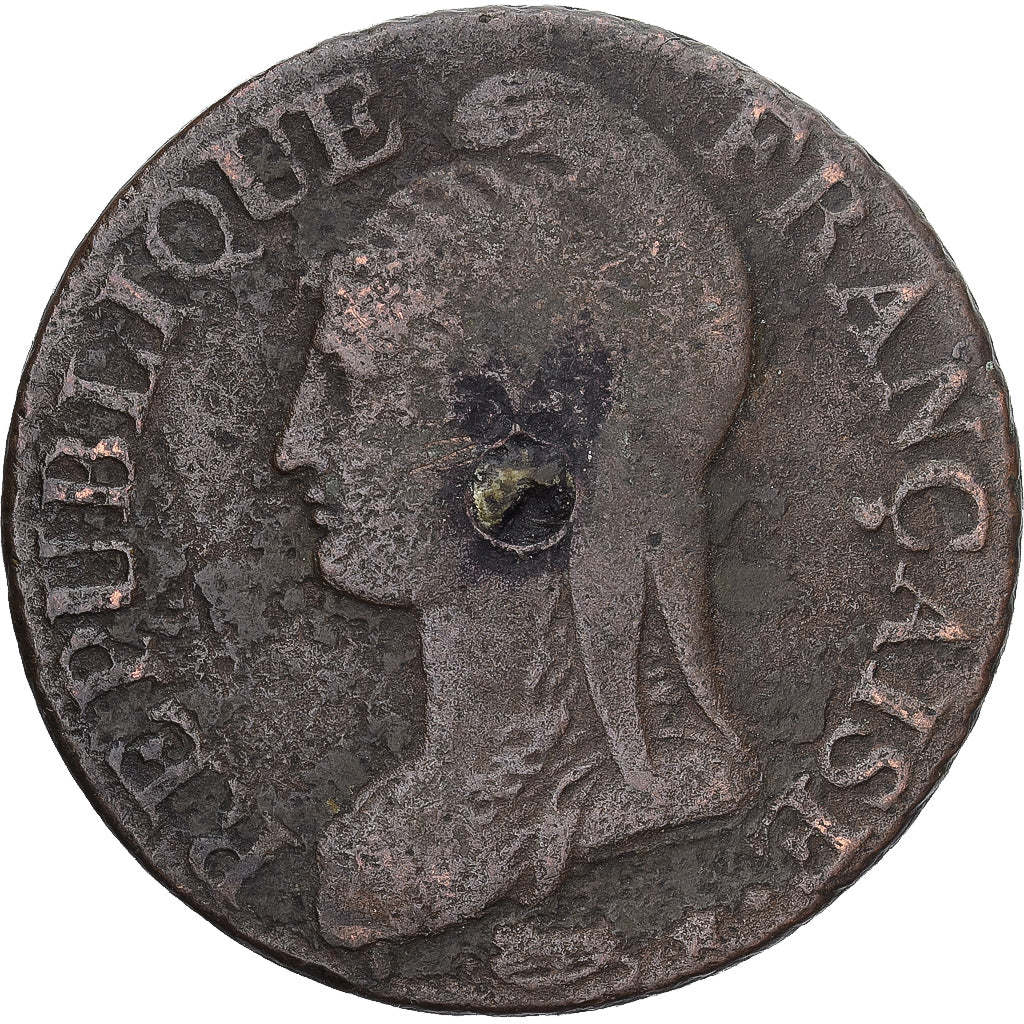 Moneda, Francia, Dupré, 5 Centimes, AN 5, Paris, BC+, Cobre, Gadoury:126