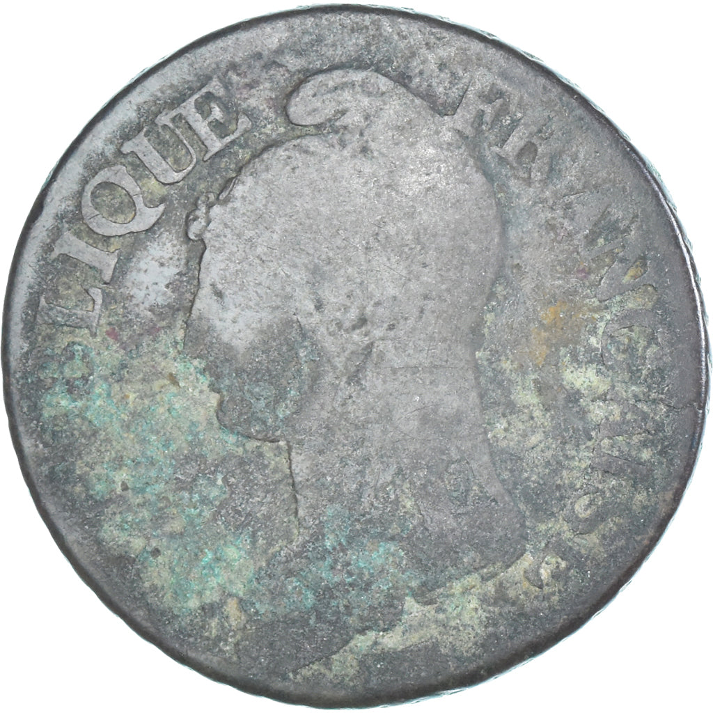 Moneta, Francja, Dupré, 5 Centimes, AN 7, Strasbourg, F(12-15), Miedź