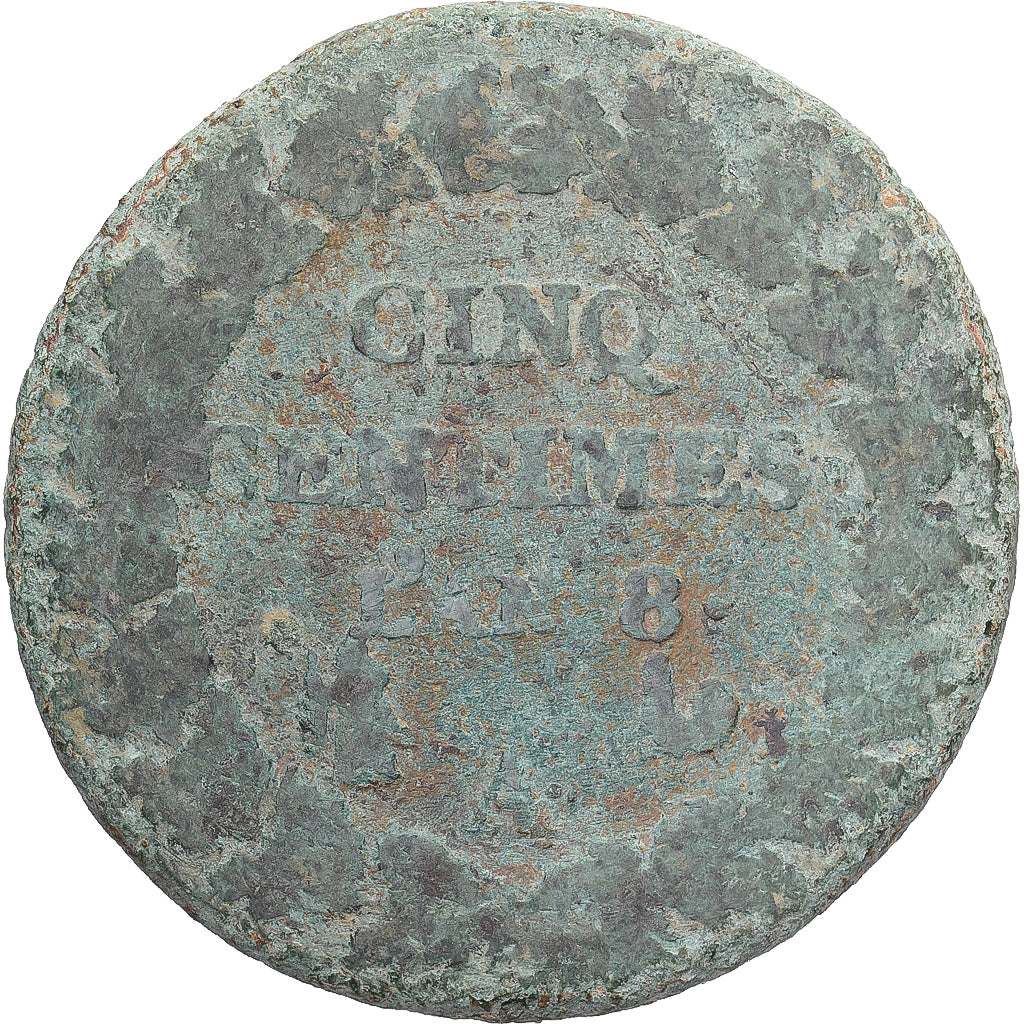 Moneda, Francia, Dupré, 5 Centimes, AN 8, Paris, BC, Cobre, Gadoury:126