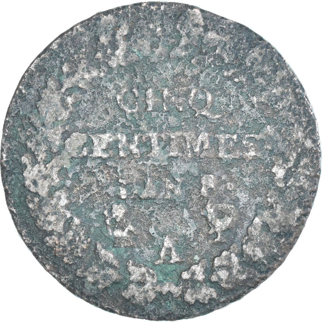 Munten, Frankrijk, Dupré, 5 Centimes, AN 8, Paris, ZG, Koper, Gadoury:126