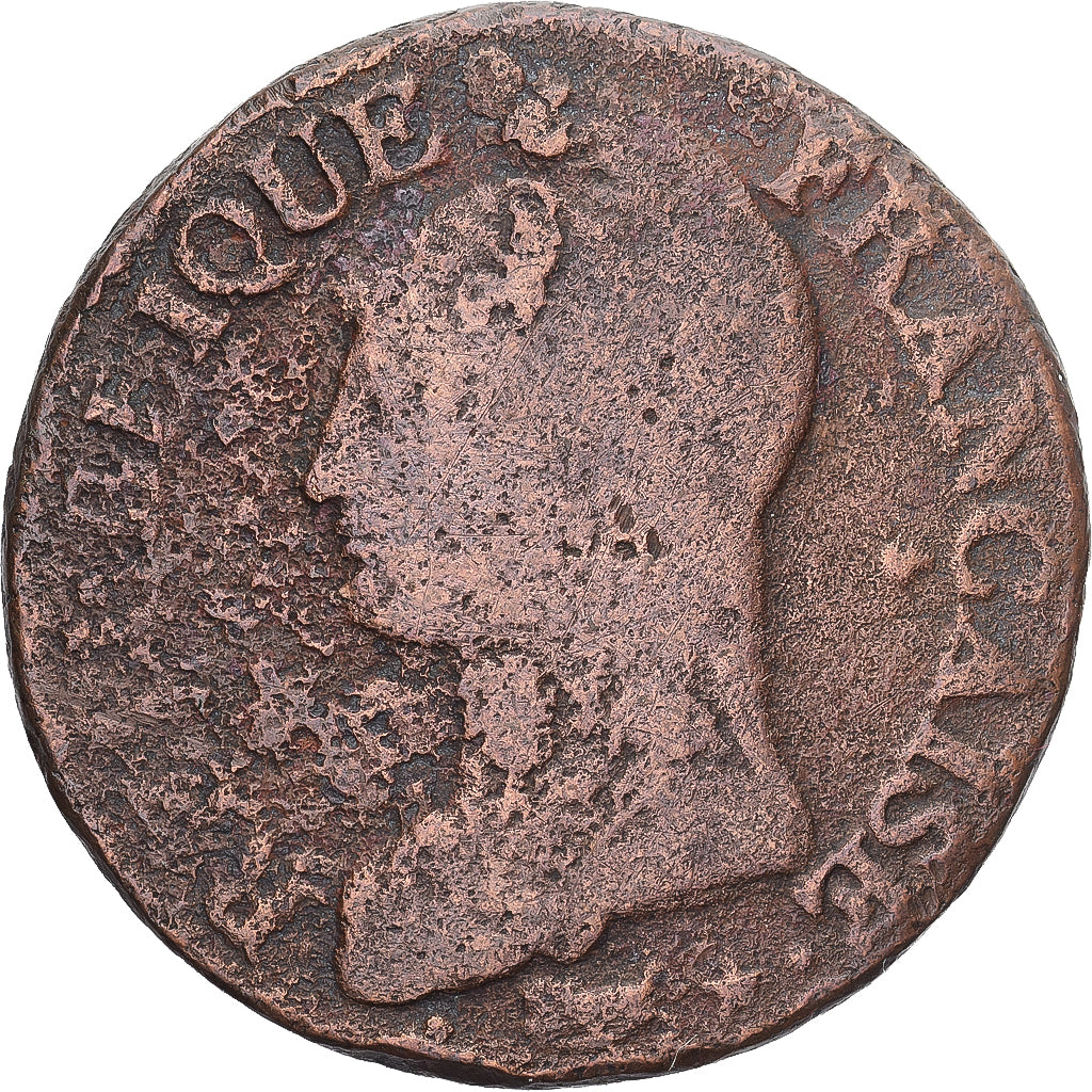 Moneda, Francia, Dupré, 5 Centimes, AN 8, Paris, BC, Cobre, Gadoury:126
