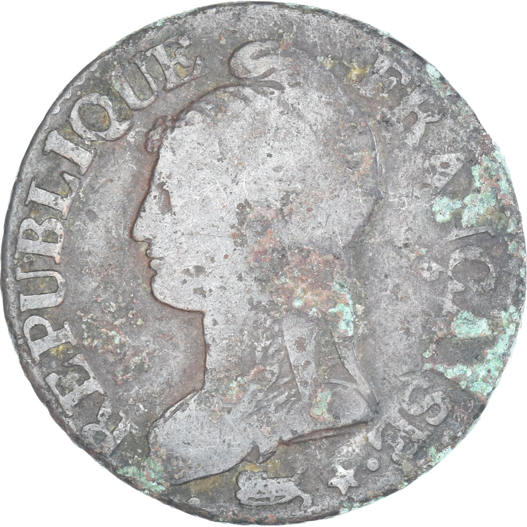 Moeda, França, Dupré, 5 Centimes, AN 8, Paris, VF(20-25), Cobre, Gadoury:126