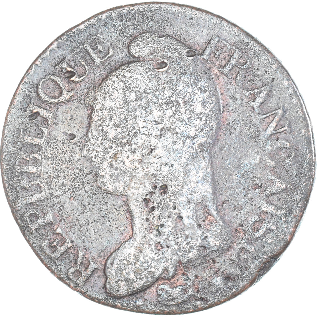 Moeda, França, Dupré, 5 Centimes, AN 8, Paris, VF(20-25), Cobre, Gadoury:126