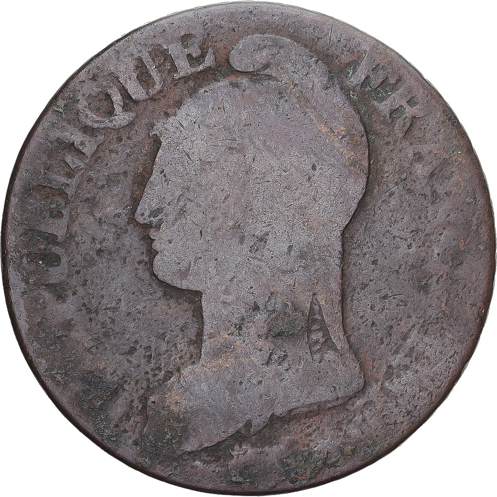 Moneda, Francia, Dupré, 5 Centimes, AN 8, Paris, BC+, Cobre, Gadoury:126