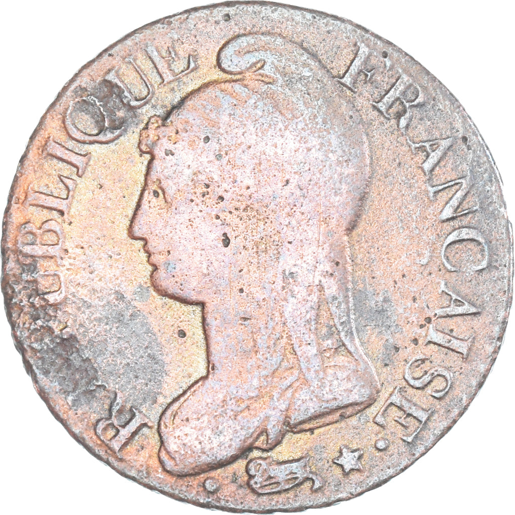 Moneta, Francja, Dupré, 5 Centimes, AN 8, Paris, VF(20-25), Miedź, Gadoury:126