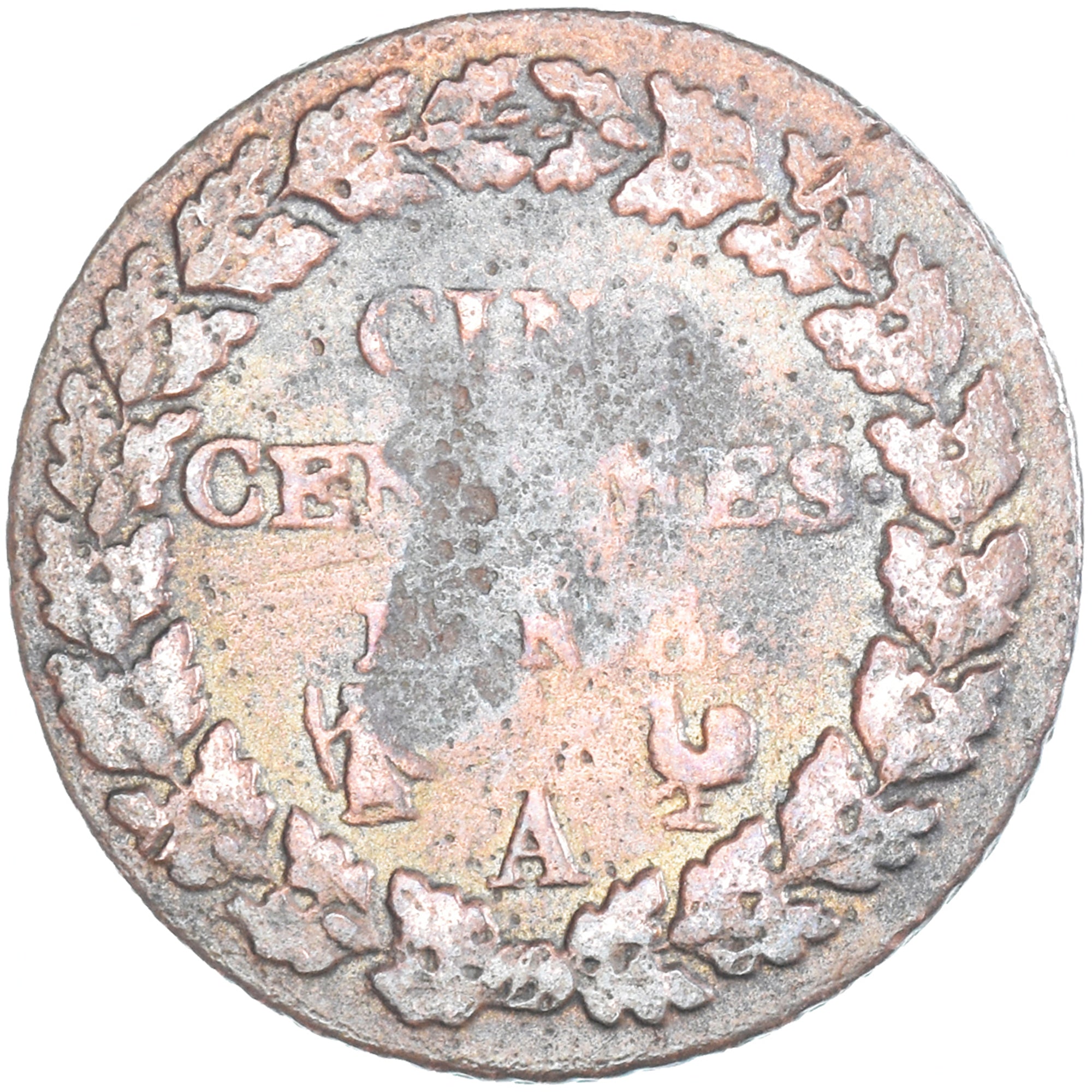 Moneta, Francja, Dupré, 5 Centimes, AN 8, Paris, VF(20-25), Miedź, Gadoury:126