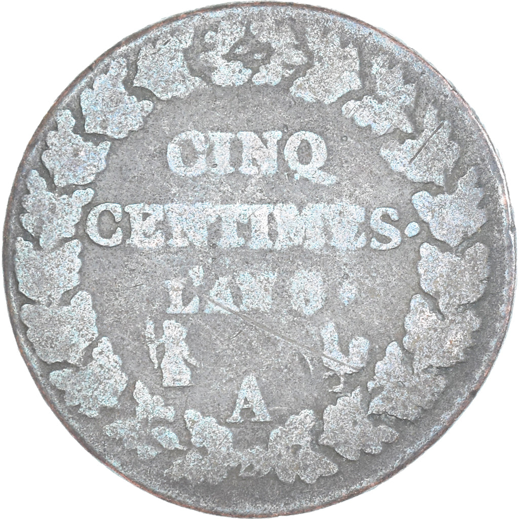 Munten, Frankrijk, Dupré, 5 Centimes, AN 8, Paris, FR, Koper, Gadoury:126