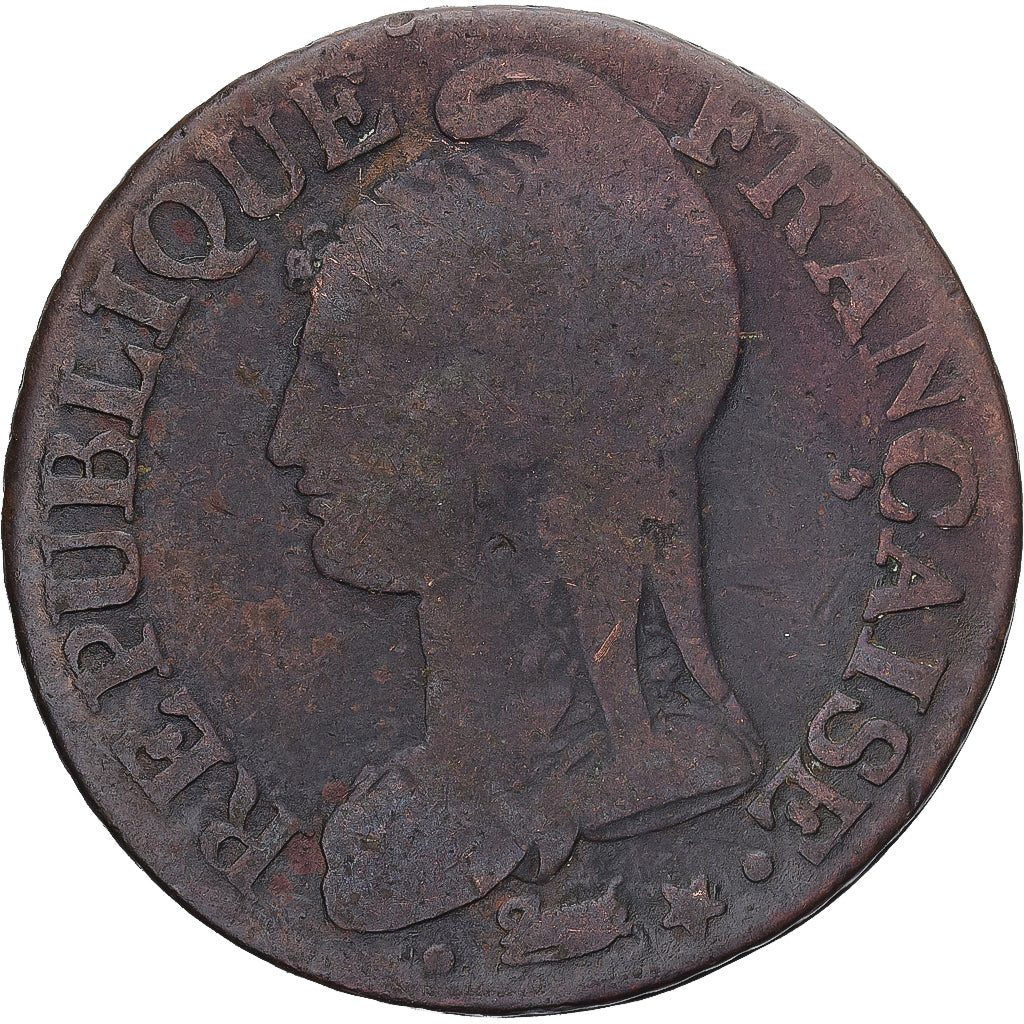 Moneda, Francia, Dupré, 5 Centimes, AN 8, Paris, BC+, Cobre, Gadoury:126