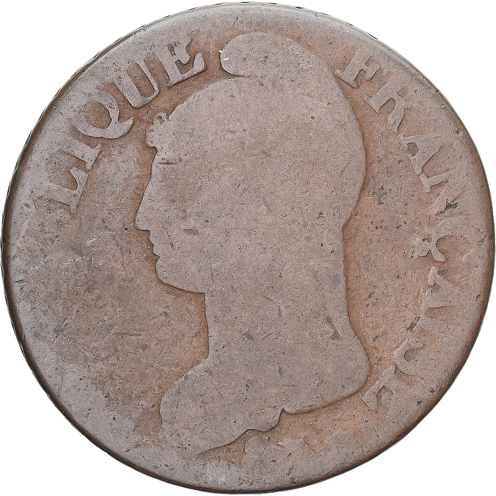 Moneda, Francia, Dupré, 5 Centimes, AN 8/5, Paris, BC, Cobre, Gadoury:126a