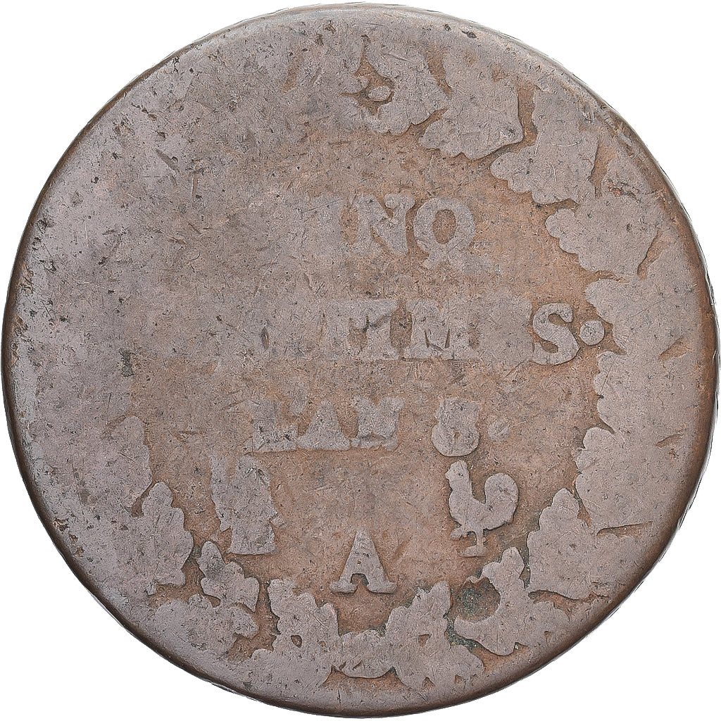 Moneda, Francia, Dupré, 5 Centimes, AN 8/5, Paris, BC, Cobre, Gadoury:126a