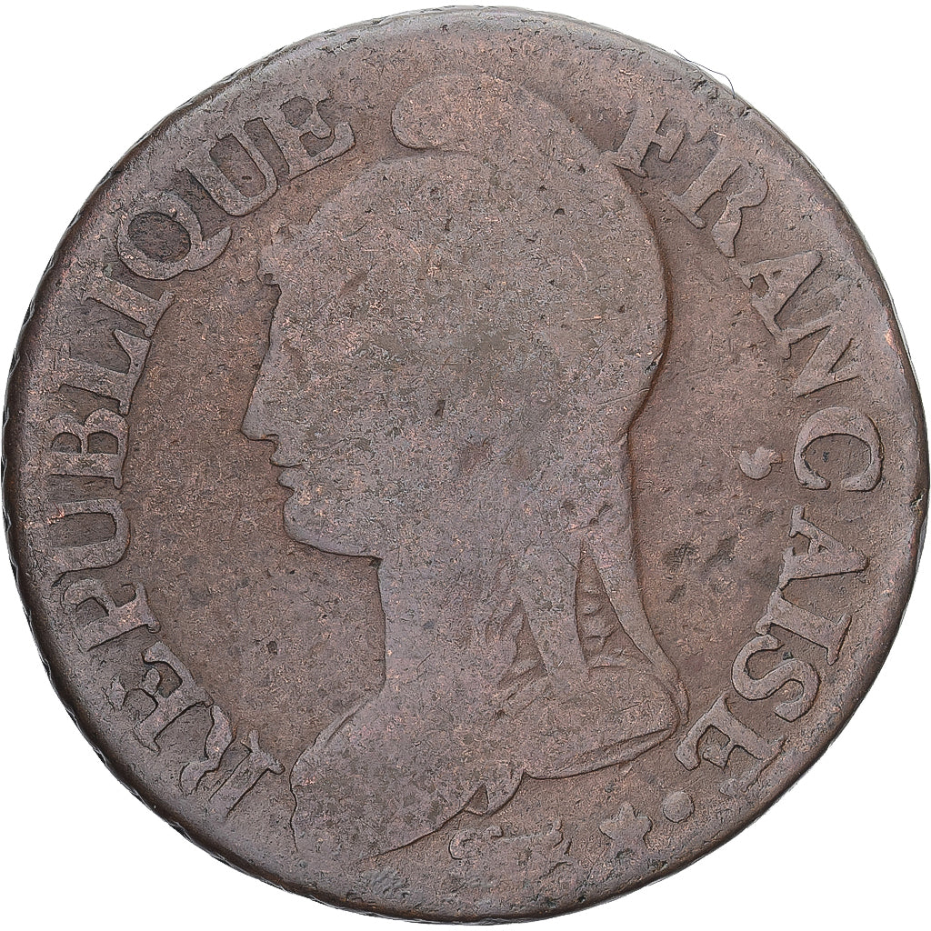 Moneda, Francia, Dupré, 5 Centimes, AN 8/5, Paris, BC+, Cobre, Gadoury:126a