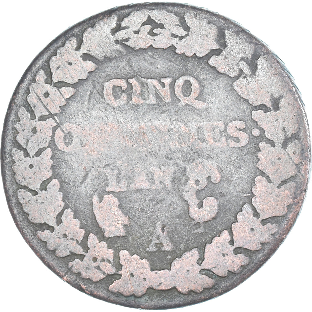 Munten, Frankrijk, Dupré, 5 Centimes, An 8/?, Paris, FR, Koper, Gadoury:126a