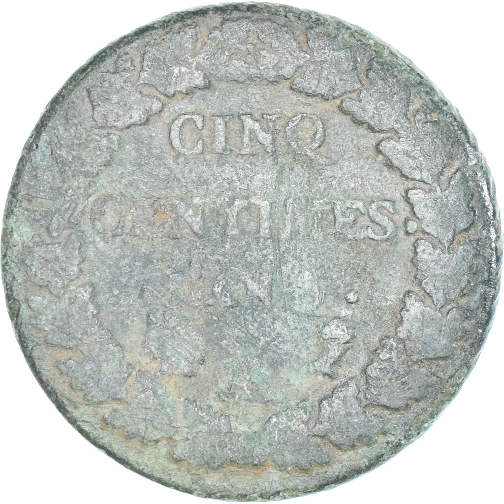 Moneda, Francia, Dupré, 5 Centimes, Paris, BC, Cobre, Gadoury:126/126a