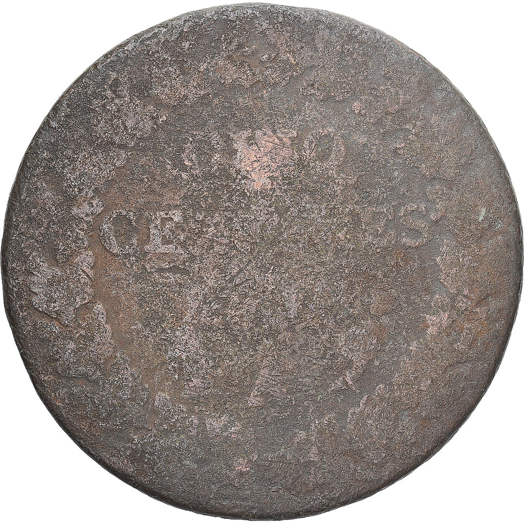 Moneda, Francia, Dupré, 5 Centimes, Paris, BC, Cobre, Gadoury:126/126a
