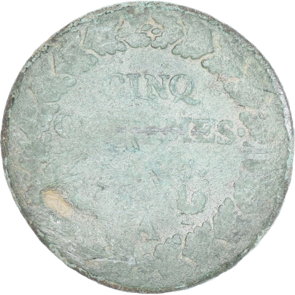 Munten, Frankrijk, Dupré, 5 Centimes, Paris, ZG, Koper, Gadoury:126/126a