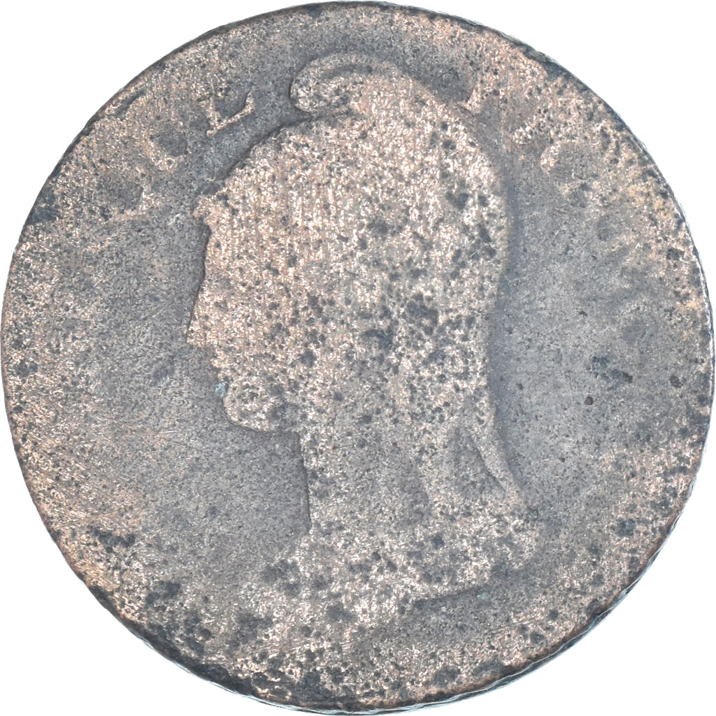 Moneta, Francia, Dupré, 5 Centimes, Paris, B, Rame, Gadoury:126/126a