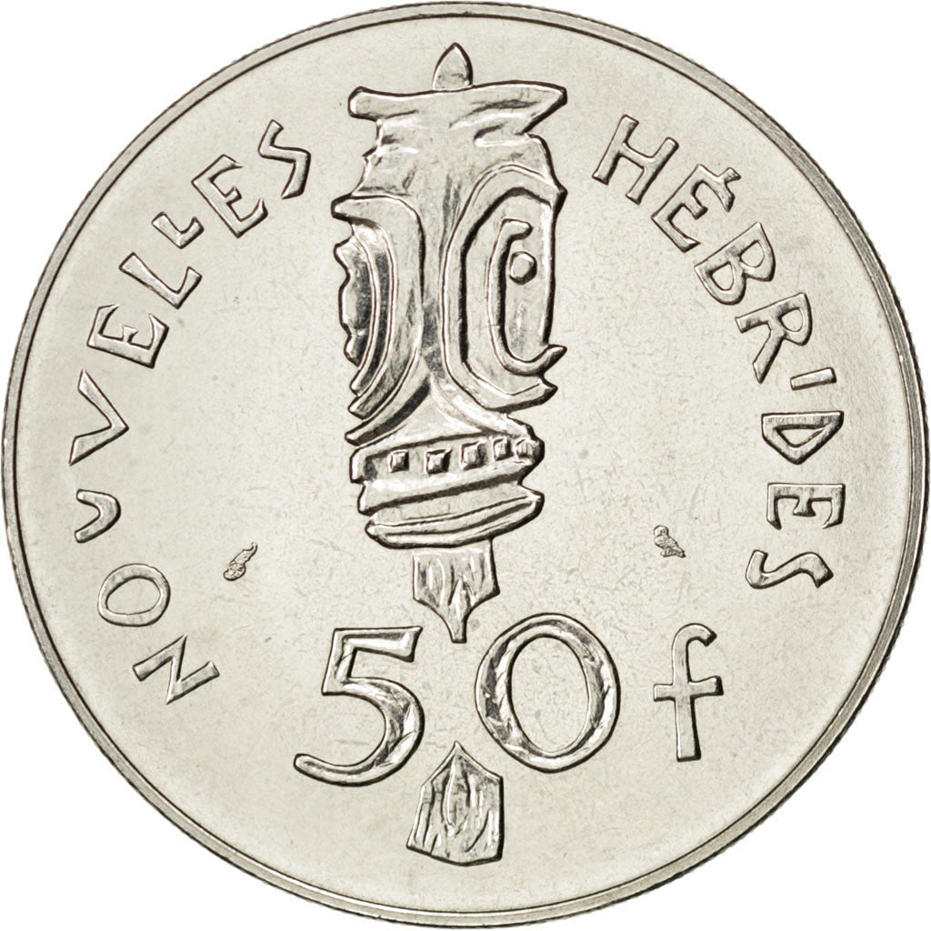 Coin, New Hebrides, 50 Francs, 1972, Paris, MS(63), Nickel, KM:E7, Lecompte:51