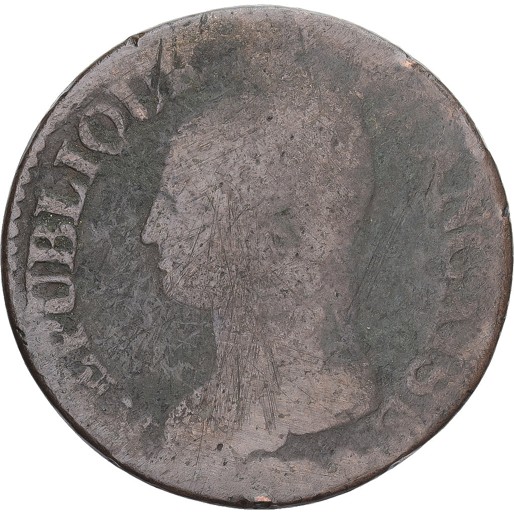 Munten, Frankrijk, Dupré, 5 Centimes, Paris, ZG+, Koper, Gadoury:126/126a