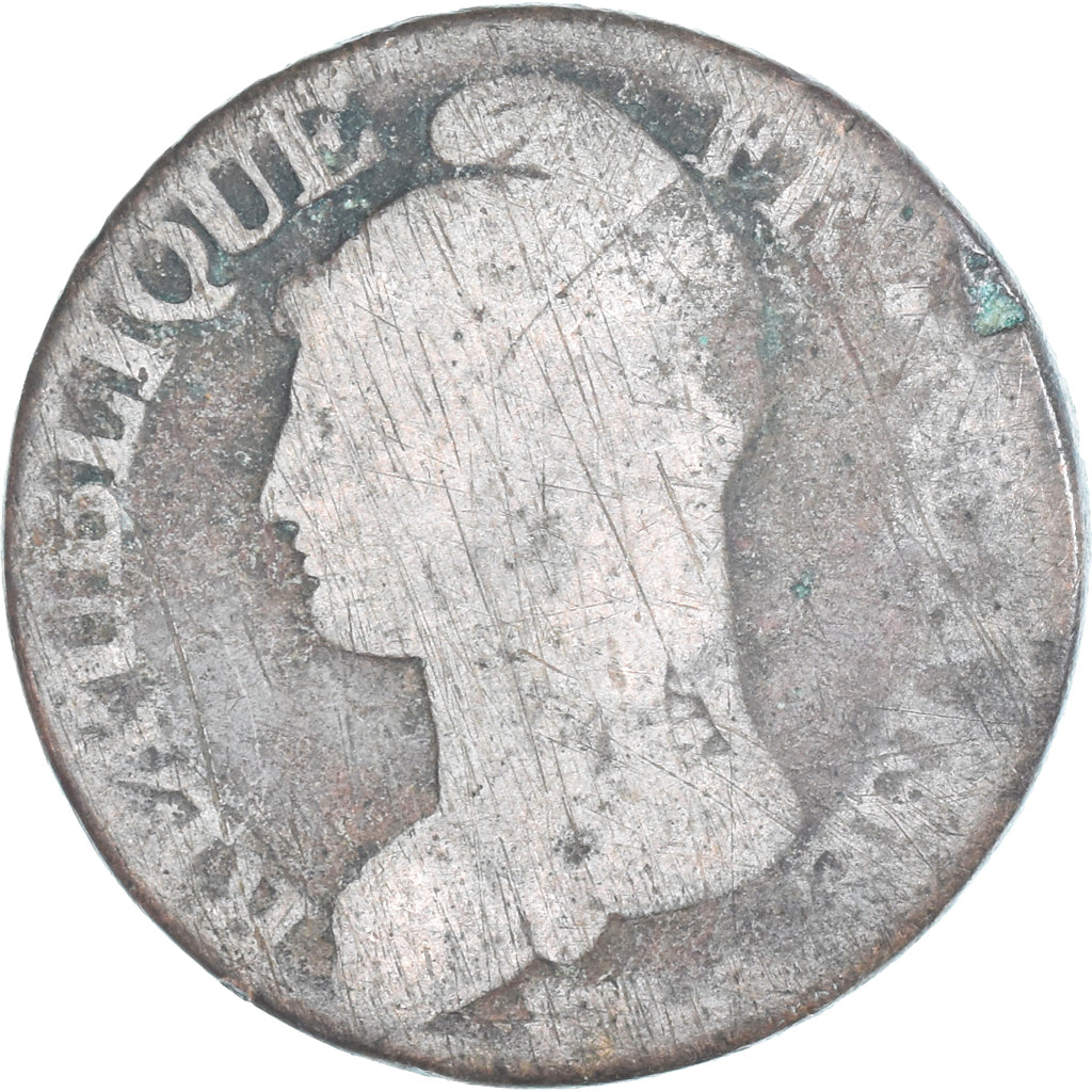 Moeda, França, Dupré, 5 Centimes, Paris, F(12-15), Cobre, Gadoury:126/126a