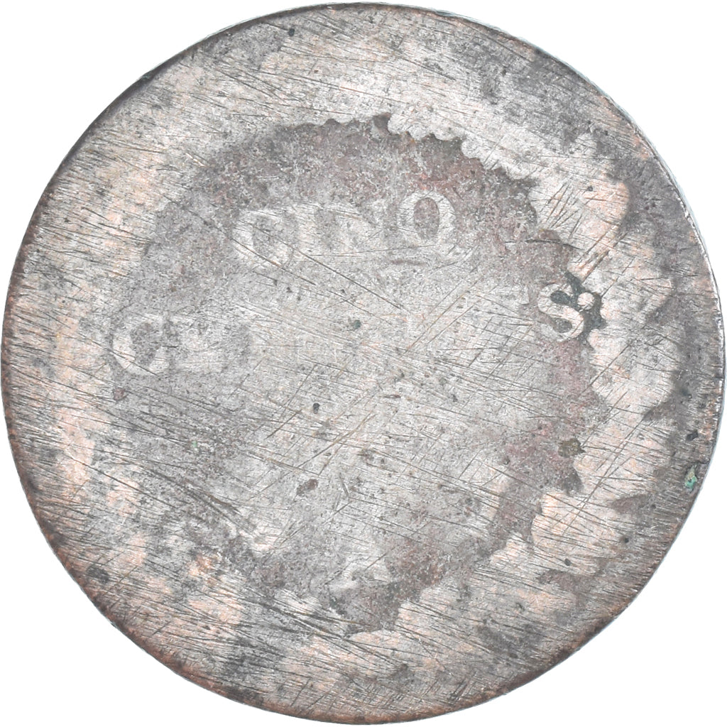 Moeda, França, Dupré, 5 Centimes, Paris, F(12-15), Cobre, Gadoury:126/126a