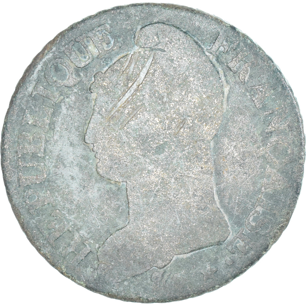 Moneta, Francja, Dupré, 5 Centimes, Paris, F(12-15), Miedź, Gadoury:126/126a