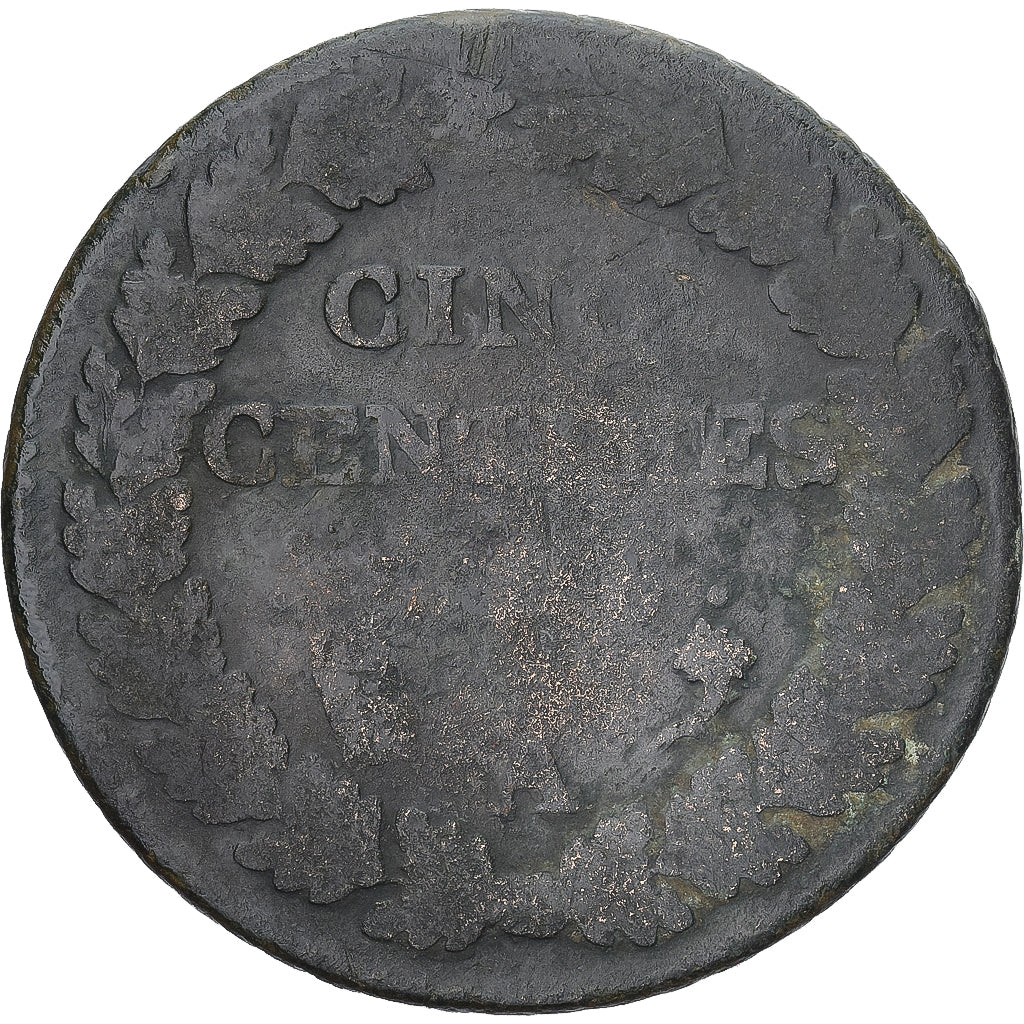Moneda, Francia, Dupré, 5 Centimes, Paris, BC, Cobre, Gadoury:126/126a