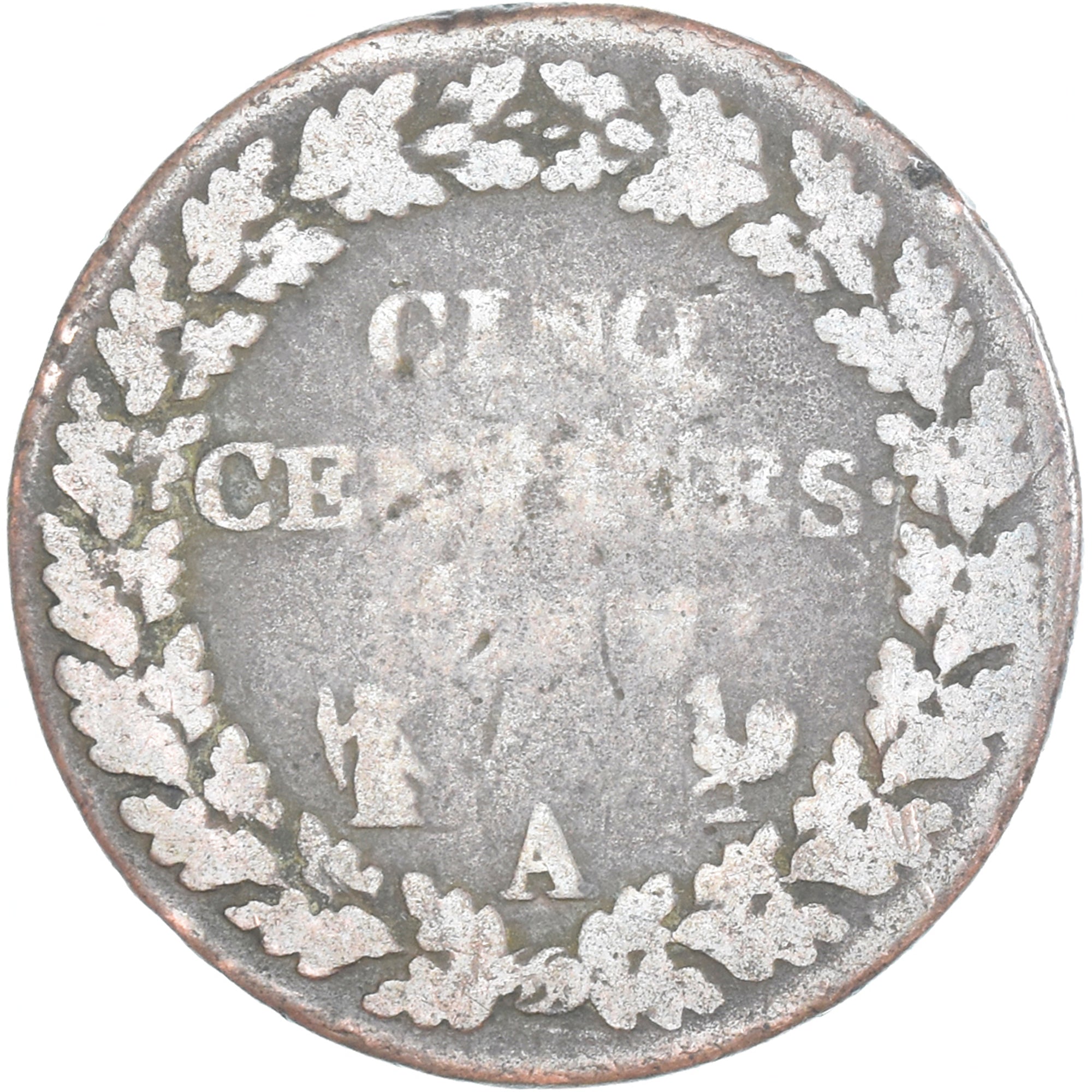 Moeda, França, Dupré, 5 Centimes, Paris, F(12-15), Cobre, Gadoury:126/126a