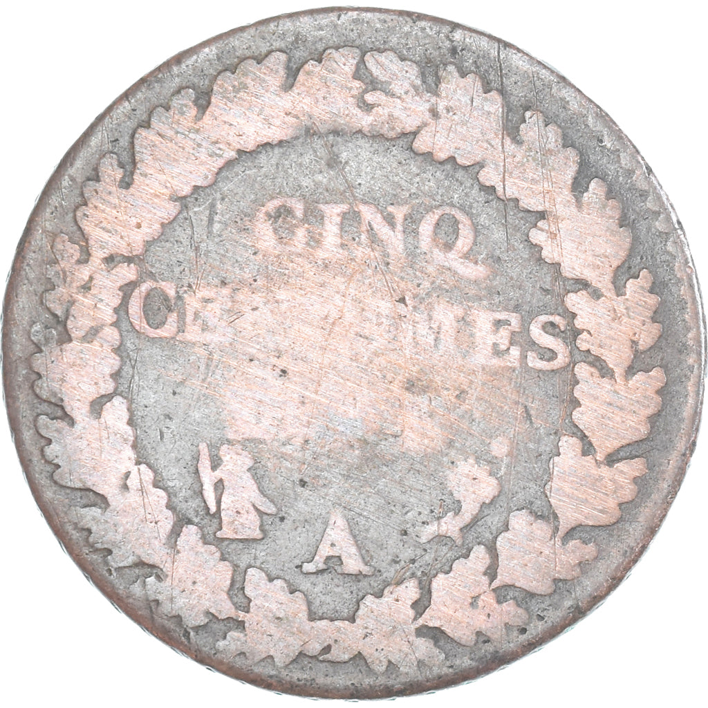 Münze, Frankreich, Dupré, 5 Centimes, Paris, S, Kupfer, Gadoury:126/126a