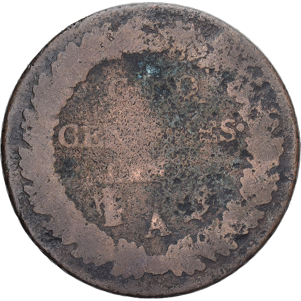Moneda, Francia, Dupré, 5 Centimes, Paris, BC+, Cobre, Gadoury:126/126a
