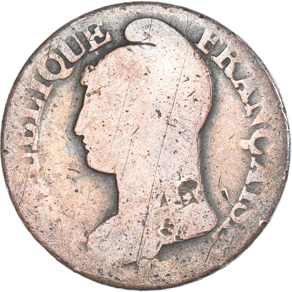 Münze, Frankreich, Dupré, 5 Centimes, Paris, S, Kupfer, Gadoury:126/126a