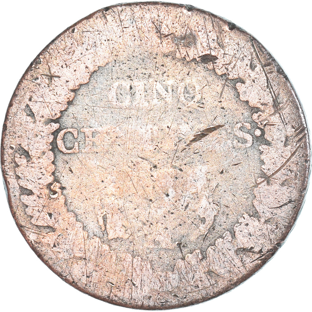 Münze, Frankreich, Dupré, 5 Centimes, Paris, S, Kupfer, Gadoury:126/126a