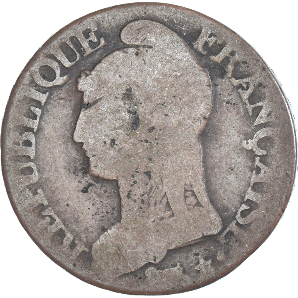 Moneta, Francja, Dupré, 5 Centimes, Paris, VF(20-25), Miedź, Gadoury:126/126a