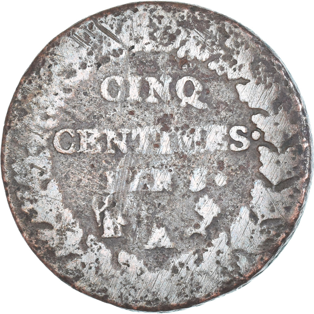 Munten, Frankrijk, Dupré, 5 Centimes, Paris, FR, Koper, Gadoury:126/126a