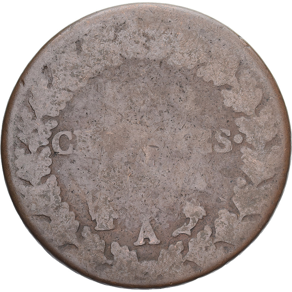 Moneda, Francia, Dupré, 5 Centimes, Paris, BC+, Cobre, Gadoury:126/126a
