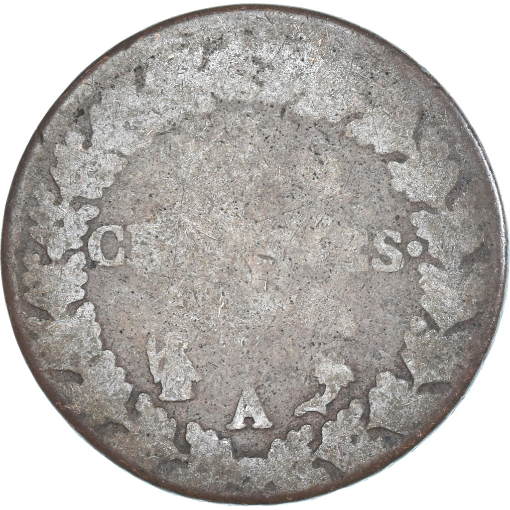 Moeda, França, Dupré, 5 Centimes, Paris, VF(20-25), Cobre, Gadoury:126/126a