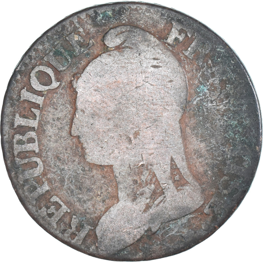 Coin, France, Dupré, 5 Centimes, Paris, VF(20-25), Copper, Gadoury:126/126a