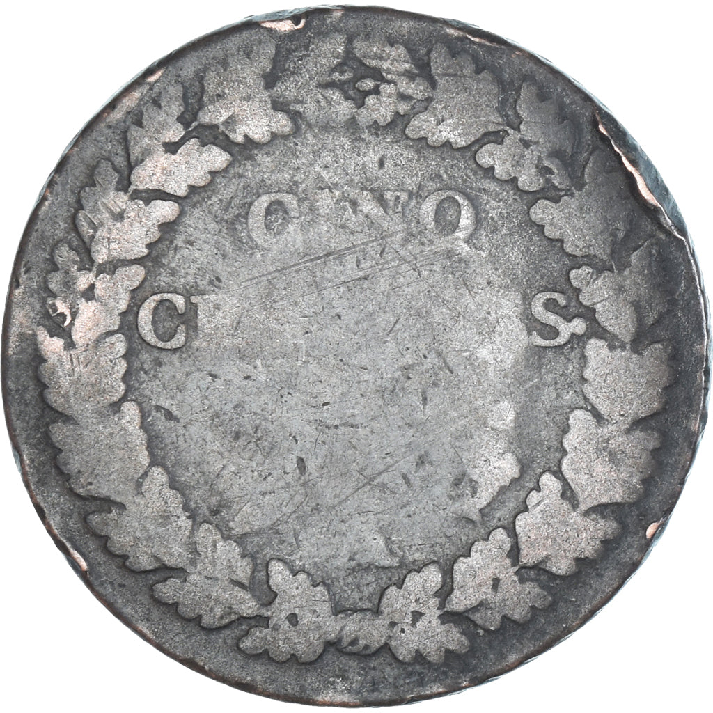 Moeda, França, Dupré, 5 Centimes, Paris, VF(20-25), Cobre, Gadoury:126/126a