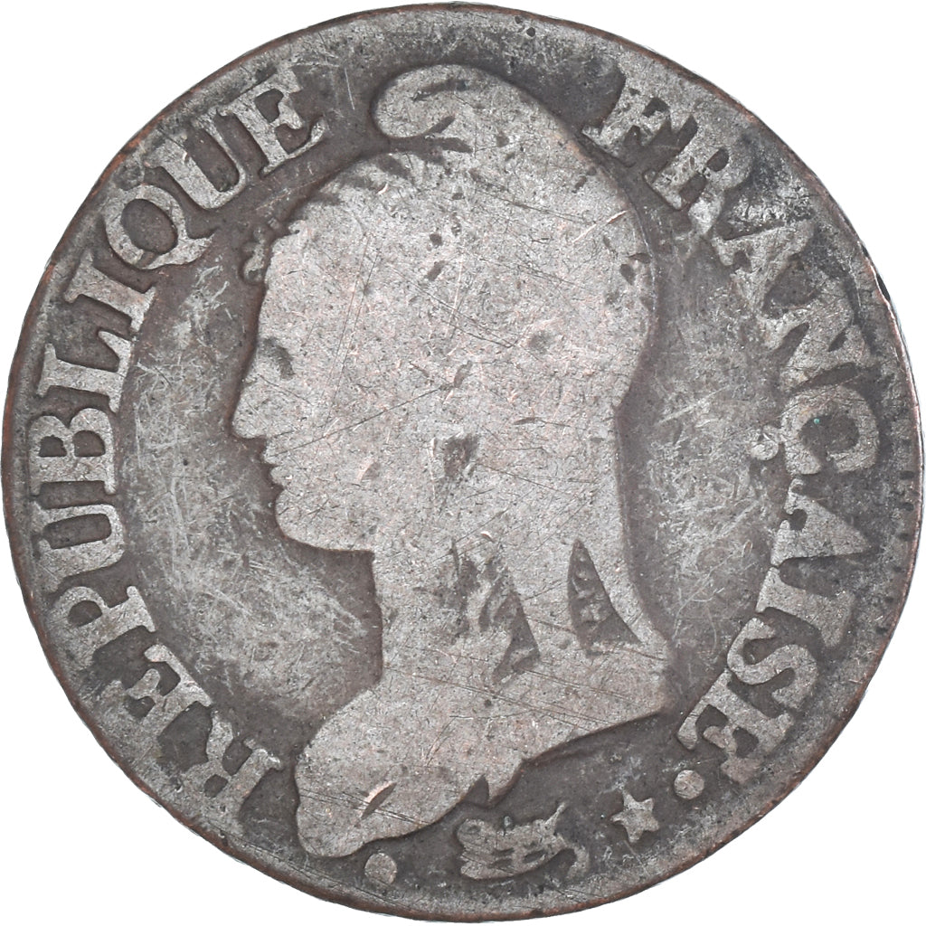 Moneta, Francia, Dupré, 5 Centimes, Paris, MB, Rame, Gadoury:126/126a