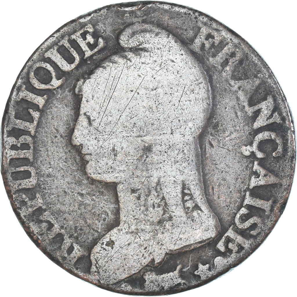 Moeda, França, Dupré, 5 Centimes, Paris, VF(20-25), Cobre, Gadoury:126/126a