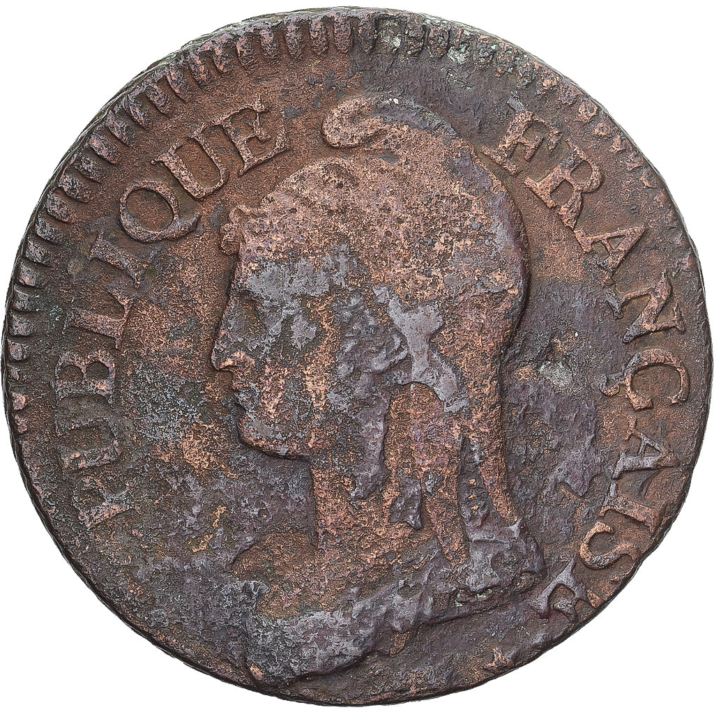 Moneda, Francia, Dupré, 5 Centimes, Paris, BC+, Cobre, Gadoury:126/126a