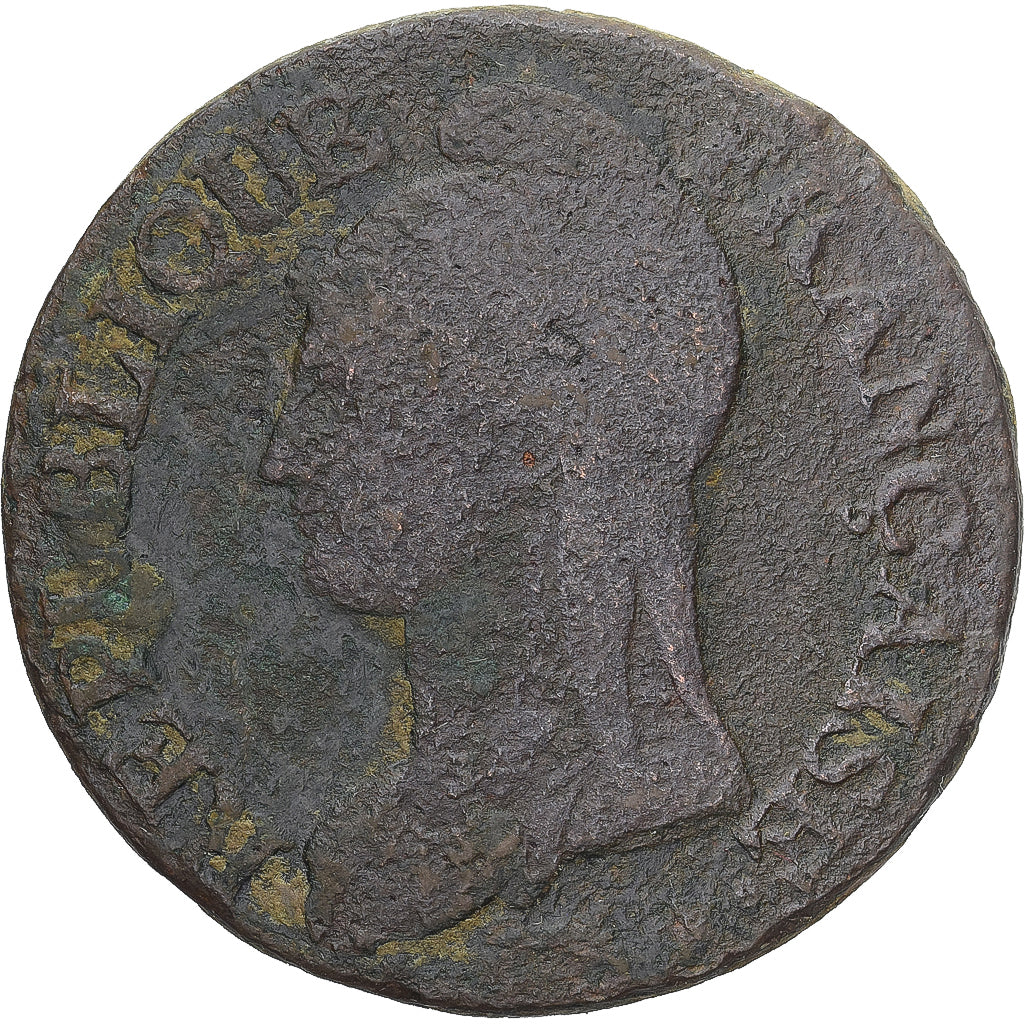 Moneda, Francia, Dupré, 5 Centimes, Paris, BC+, Cobre, Gadoury:126/126a